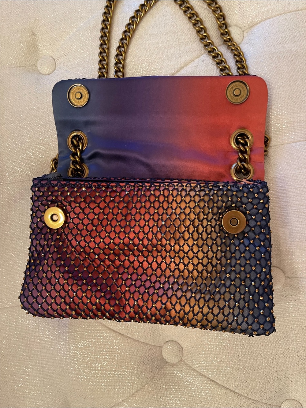 Kurt Geiger Mini Fabric Kensington X Ombre Crystal Crossbody Bag - Picture 3 of 5